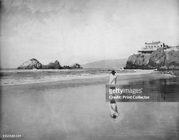 Cliff House and Seal Rocks, San Francisco', circa 1897. Victorian chateau built by Adolph Sutro on the headland of Ocean Beach. From "A Tour Through...