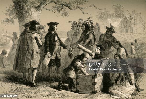 Penn's Treaty with the Indians', . English Quaker colonist William Penn made treaties with Native Americans in what is now the United States. The...