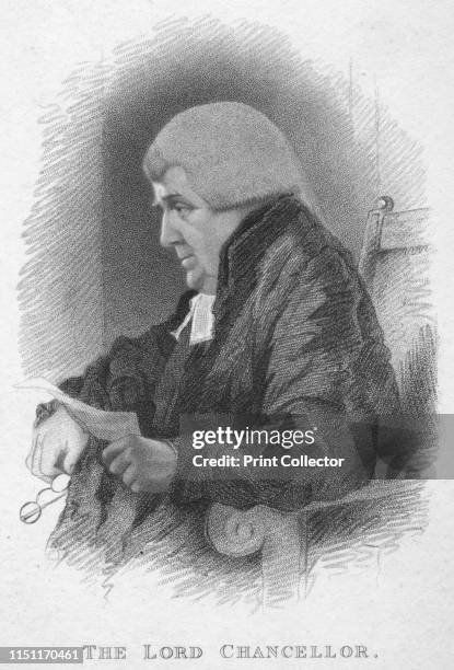 The Lord Chancellor', circa 1820. Portrait of John Scott, 1st Earl of Eldon , Lord High Chancellor of Great Britain. From an album containing...