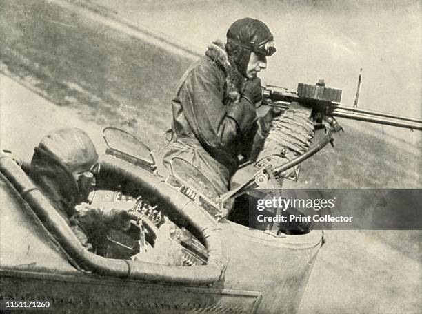 The Nose Of A Huge Bombing Aeroplane, Showing How The Gun Is Used And the Instruments Used By The Pilot', . Scene from the First World War,...