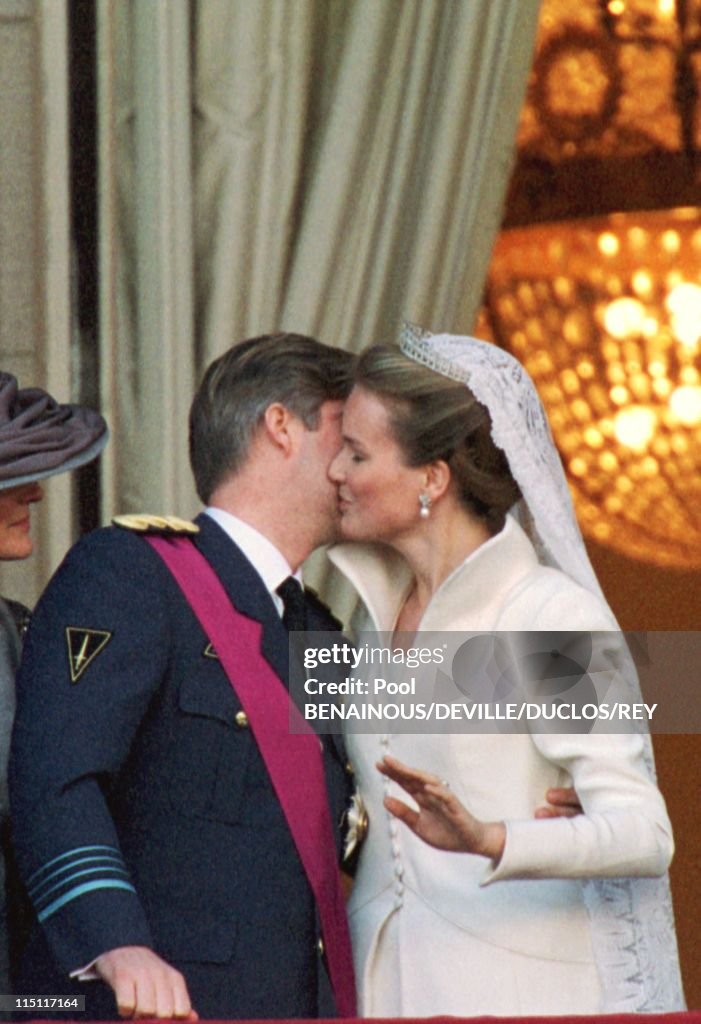 Prince Philippe Of Belgium And Mathilde D'Udekem Wedding In Brussels, Belgium On December 13, 1999.