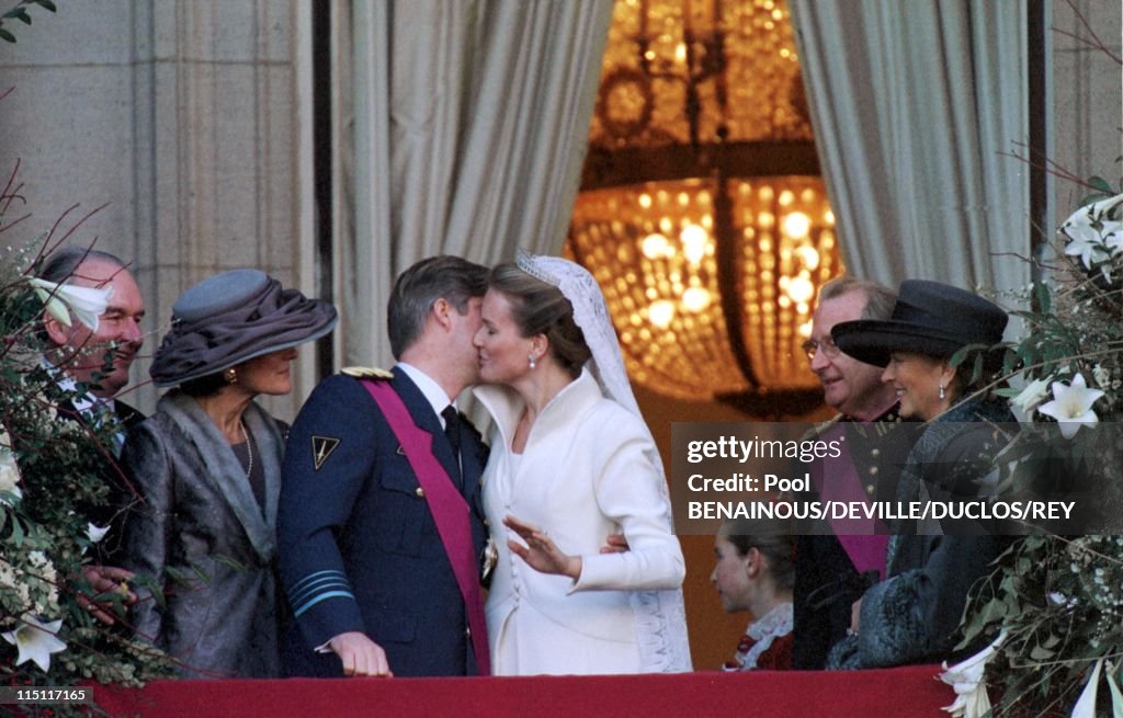 Prince Philippe Of Belgium And Mathilde D'Udekem Wedding In Brussels, Belgium On December 13, 1999.