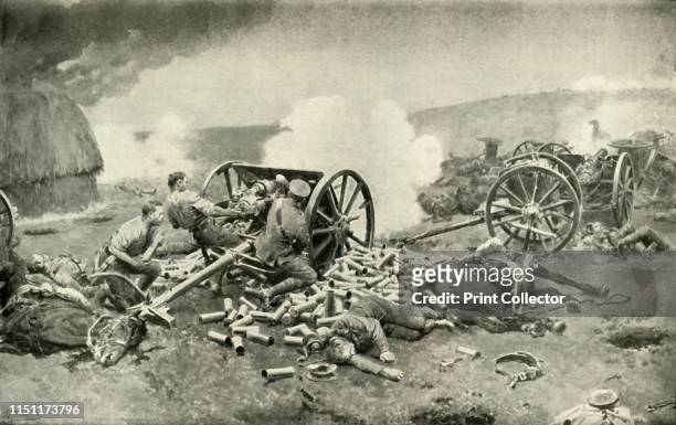 Heroic Deed of the Royal Horse Artillery Near Compiègne', . Scene from the First World War: at the Battle of Nery in September 1914, the British 1st...