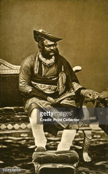 General The Maharajah Sindhia of Gwalior G.C.B., G.C.S.I.', circa 1870, . Portrait of Jayajirao Scindia of the Scindia dynasty of the Marathas, the...