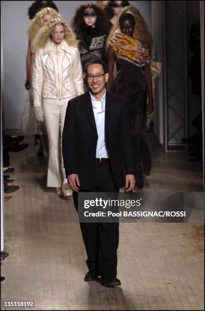 Issey Miyake Ready to Wear Fall Winter 2005-2006 in Paris, France on March 01, 2005 - Fashion designer Issey Miyake.