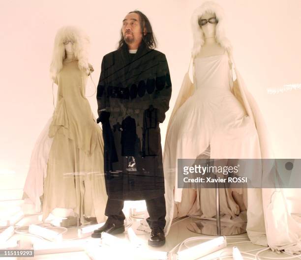 Close up Japanese designer Yohji Yamamoto in Paris, France on April 12, 2005 - Designer Yohji Yamamoto.