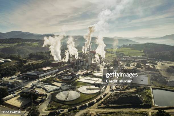 fábrica de celulosa - cellulose fotografías e imágenes de stock