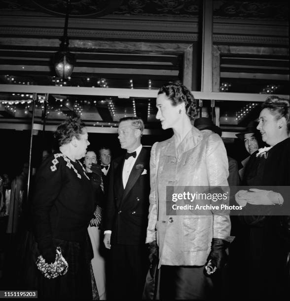 The Duke and Duchess of Windsor attend a premiere, circa 1965.