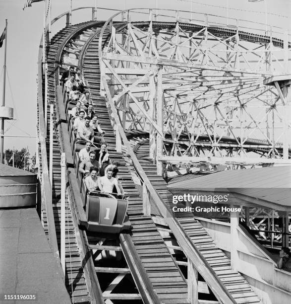 Rollercoaster ride at the Palisades Amusement Park in New Jersey, 1949.