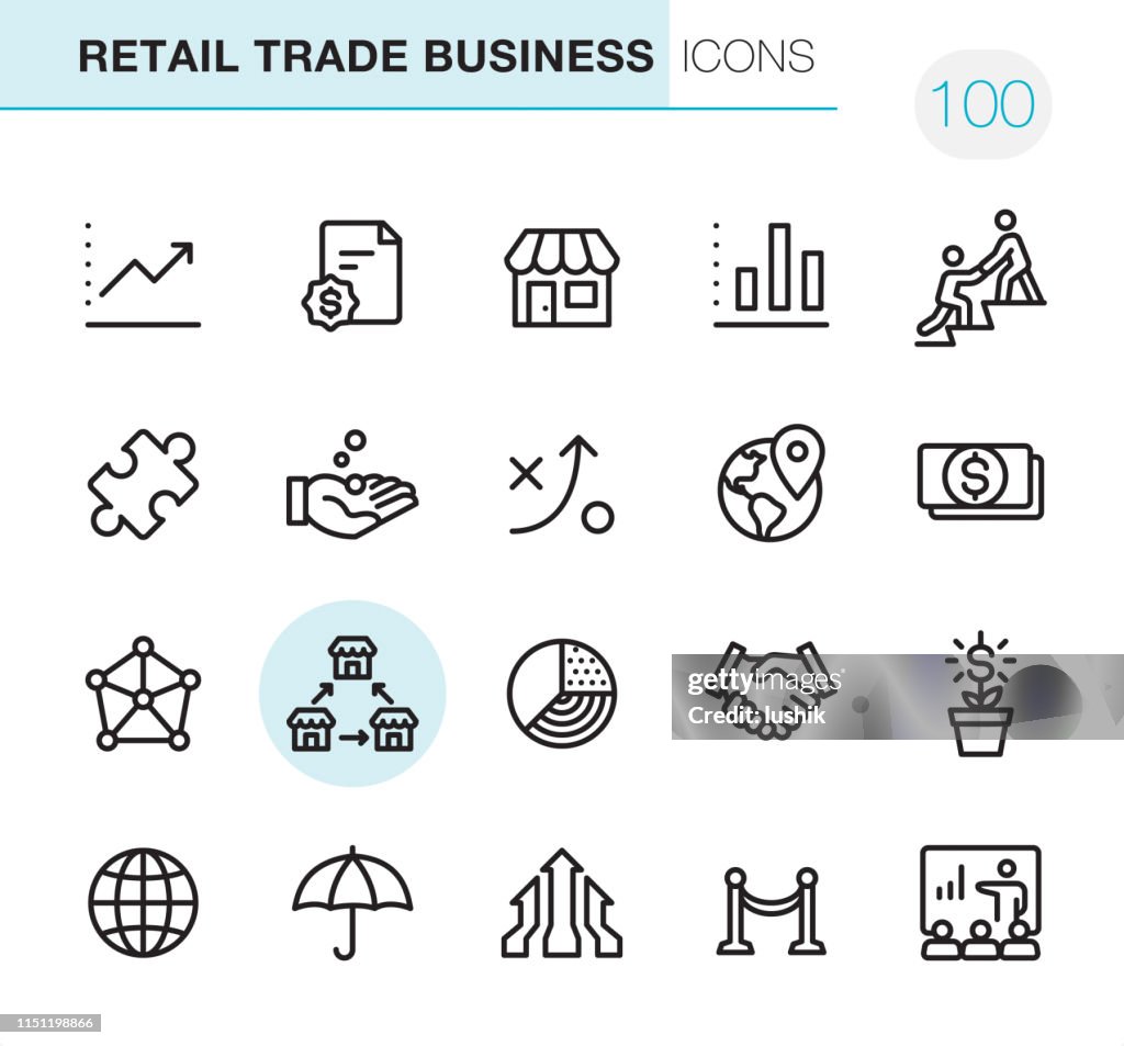 Retail Trade Business - Pixel Perfect icons