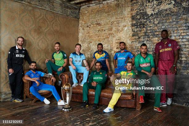 Kane Williamson of New Zealand, Virat Kohli of India, Faf Du Plessis of South Africa, Eoin Morgan of England, Sarfarez Ahmed of Pakistan, Dimuth...