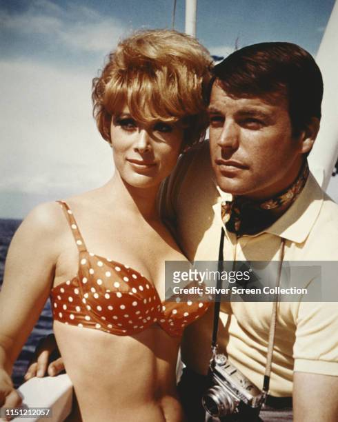 Actors Robert Wagner and Jill St John in a publicity still for the film 'How I Spent My Summer Vacation', 1967.