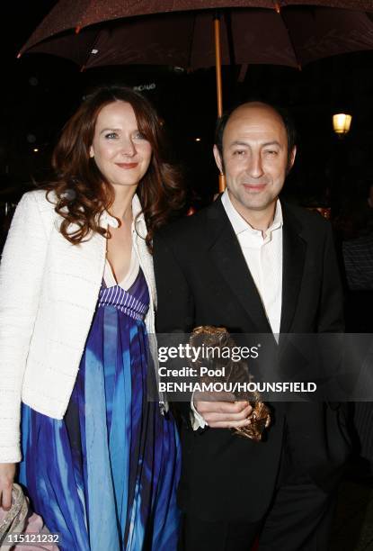 Fouquet's party following 32nd Cesar ceremony in Paris, France on February 24, 2007 - Kad Merad and his wife.