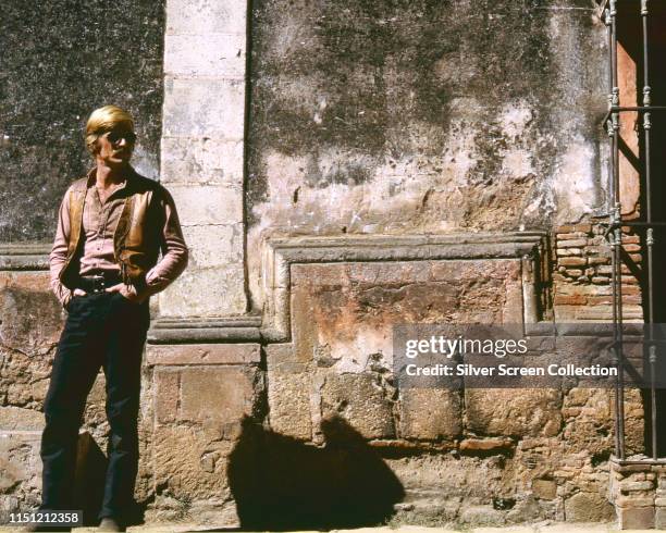 American actor Robert Redford as The Sundance Kid on the set of the western 'Butch Cassidy and the Sundance Kid', 1969.