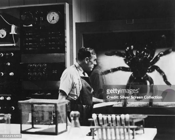 English actor Leo G Carroll as Professor Gerald Deemer in the horror film 'Tarantula!', 1955.