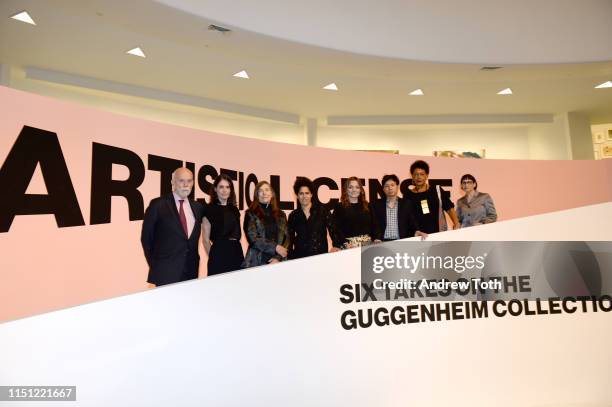 Richard Armstrong, Ylinka Barotto, Jenny Holtzer, Julie Mehretu, Francesca Lavazza, Paul Chan, Carrie Mae Weems, and Nancy Spector attend 'Lavazza...