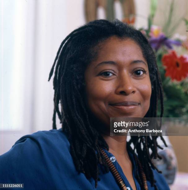 Portrait of American poet and author Alice Walker in her home, San Francisco, California, 1989.