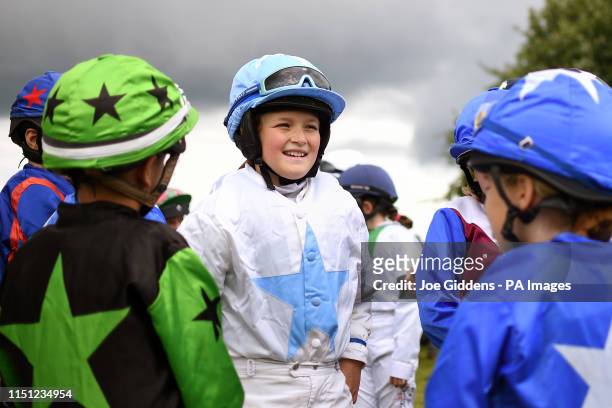 Jockey Mary Maude before the Shetland Pony Grand National during The Lincolnshire Show 2019 at the Lincolnshire Showground.