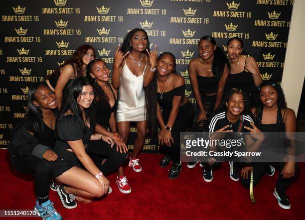 Jirah Mayweather and guest attend her Sweet 16 Birthday Party at Hyatt In Valencia on June 20, 2019 in Valencia, California.