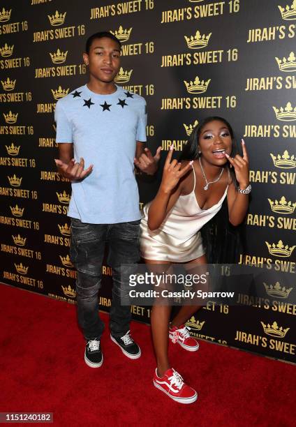 Kouran Mayweather and Jirah Mayweather attend her Sweet 16 Birthday Party at Hyatt In Valencia on June 20, 2019 in Valencia, California.