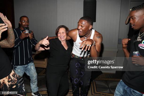 Elsie Harris and KalanFrFr attend Jirah Mayweather'sSweet 16 Birthday Party at Hyatt In Valencia on June 20, 2019 in Valencia, California.