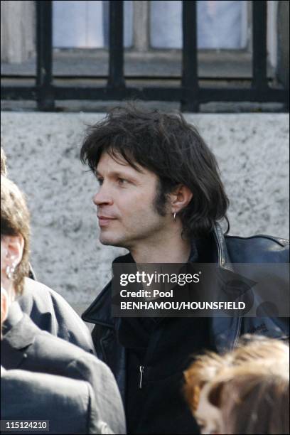 French singer Alain Bashung's funeral ceremony at Eglise Saint-Germain-des-Pres in Paris, France on March 20, 2009 - Bertrand Cantat.