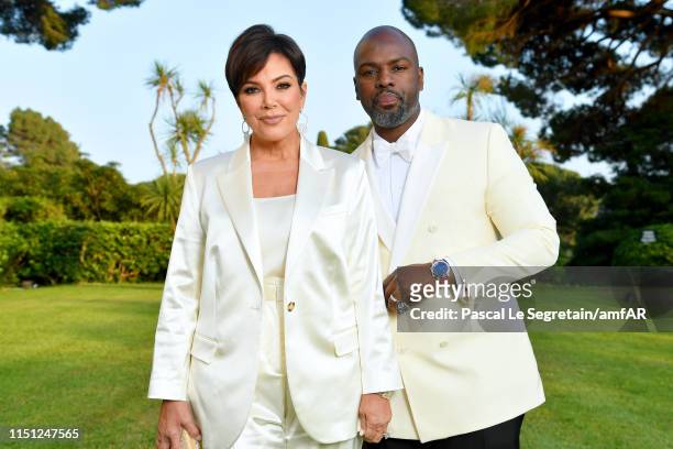 Kris Jenner and Corey Gamble attend the amfAR Cannes Gala 2019 at Hotel du Cap-Eden-Roc on May 23, 2019 in Cap d'Antibes, France.