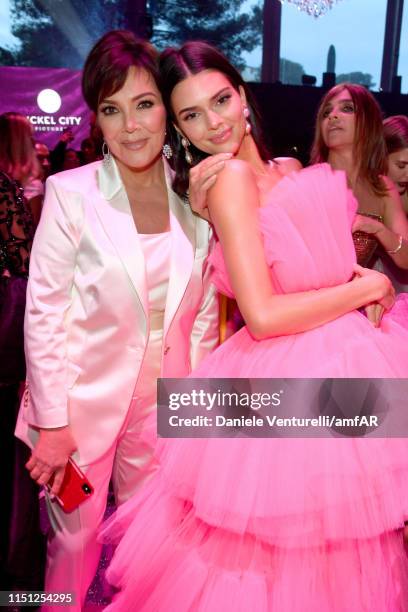 Kris Jenner and Kendall Jenner attend the amfAR Cannes Gala 2019 at Hotel du Cap-Eden-Roc on May 23, 2019 in Cap d'Antibes, France.