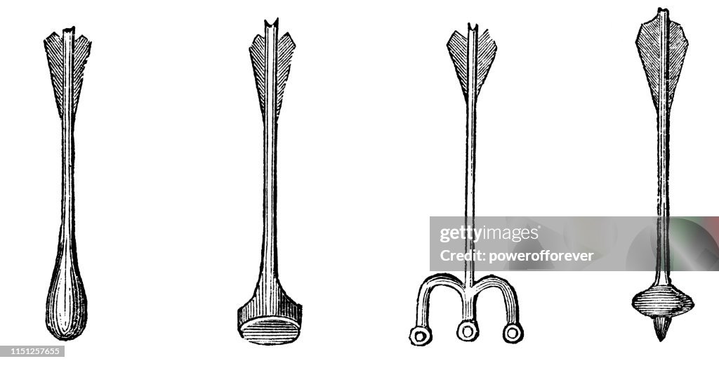 Various Medieval Crossbow Bolts for Hunting Game Birds