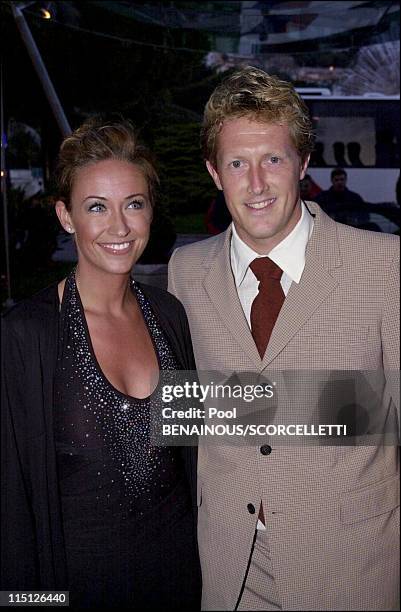 The Tennis Open of Montecarlo in Monaco City, Monaco on April 17, 2001 - Jonas Bjorkman and girlfriend.