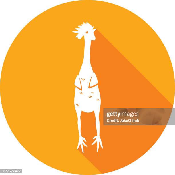 rubber chicken icon silhouette - animal neck stock illustrations