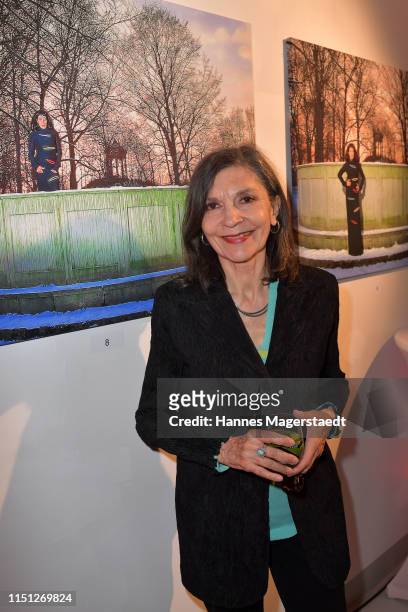 Actress Isolde Barth attends the opening of the exhibition "Das taetowierte Leben" to pay homage to late Hannelore Elsner at Susanne Wiebe Gallery on...