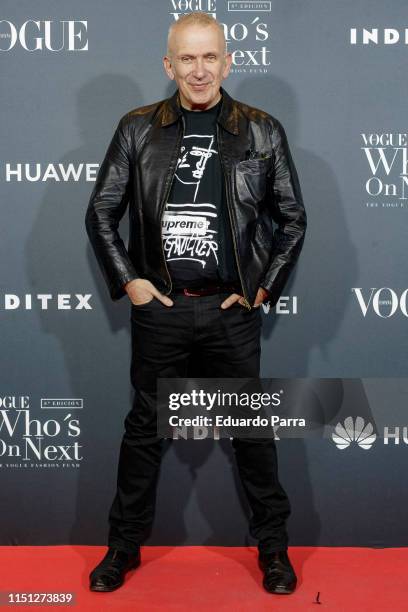 Designer Jean-Paul Gaultier attends the 'Vogue Who's On Next' awards photocall at Gran Maestre Theatre on May 23, 2019 in Madrid, Spain.