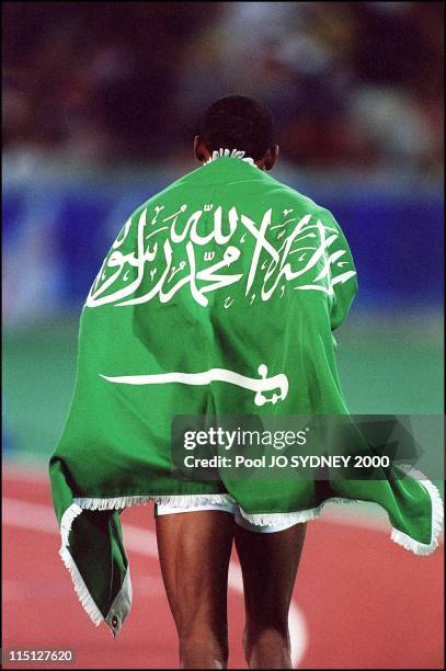 Sydney Olympics: Men's 400m Hurdle final in Sydney, Australia on September 27, 2000 - Hadi Souan Somayli , silver medal.