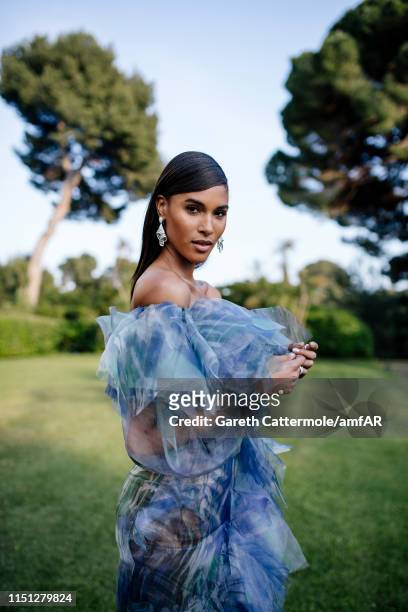 Cindy Bruna attends the amfAR Cannes Gala 2019 at Hotel du Cap-Eden-Roc on May 23, 2019 in Cap d'Antibes, France.