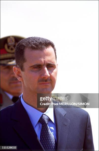 Arrival of Syrian President Bachar Al-Assad in France in Orly, France on June 24, 2001.