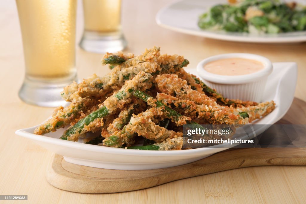 Feijões verdes fritados