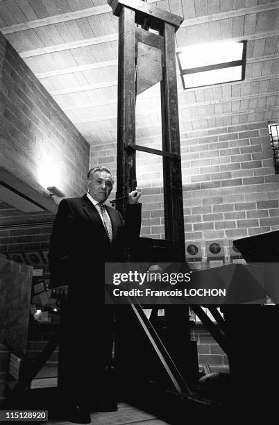 Fernand Meyssonier, former French executioner in Fontaine De Vaucluse, France in 1993 - At the Justice and punishment museum.