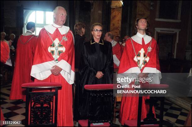 Victor Emmanuel of Savoy, his wife Marina and their son Emmanuel Philibert attend the Jubilee Pilgrimage commemorating Saints Maurice and Lazarus in...