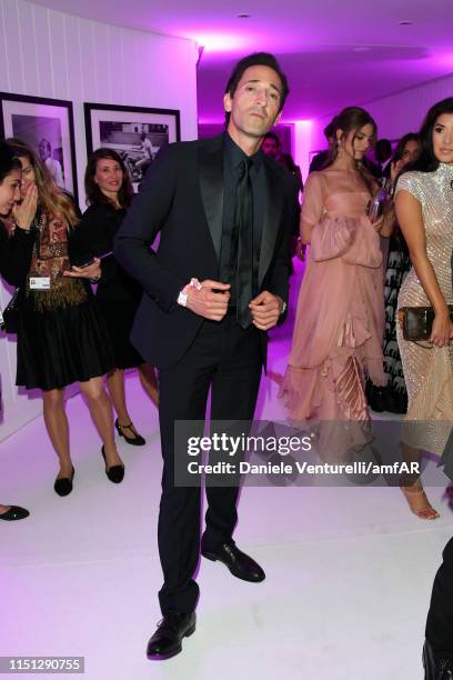 Adrien Brody attends the amfAR Cannes Gala 2019 after party at Hotel du Cap-Eden-Roc on May 23, 2019 in Cap d'Antibes, France.