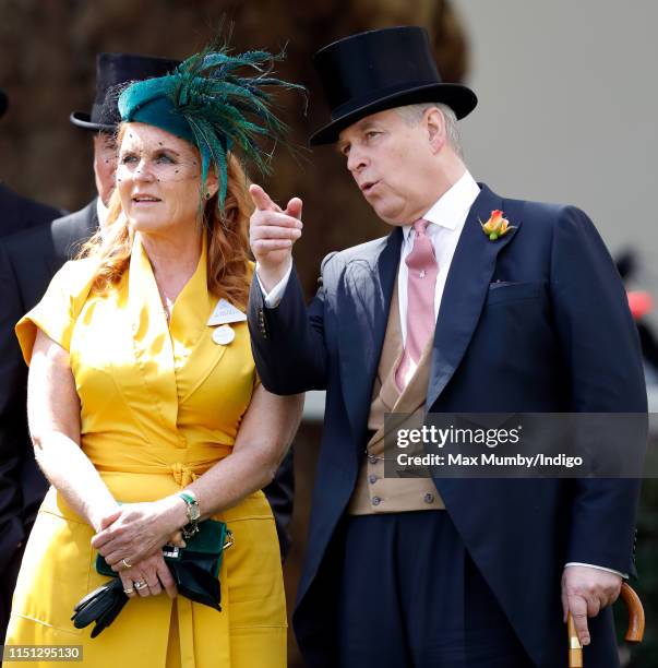 Sarah Ferguson, Duchess of York and Prince Andrew, Duke of York attend day four of Royal Ascot at Ascot Racecourse on June 21, 2019 in Ascot, England.