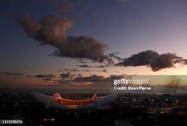 General view of ANZ Stadium at sunrise on May 16, 2019 in Sydney, Australia.