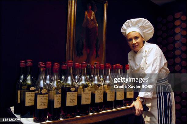 French chef Helene Darroze awarded 2 stars in the 2003 Michelin guide in Paris, France in February, 2003 - In her restaurant on the rue d'Assas with...