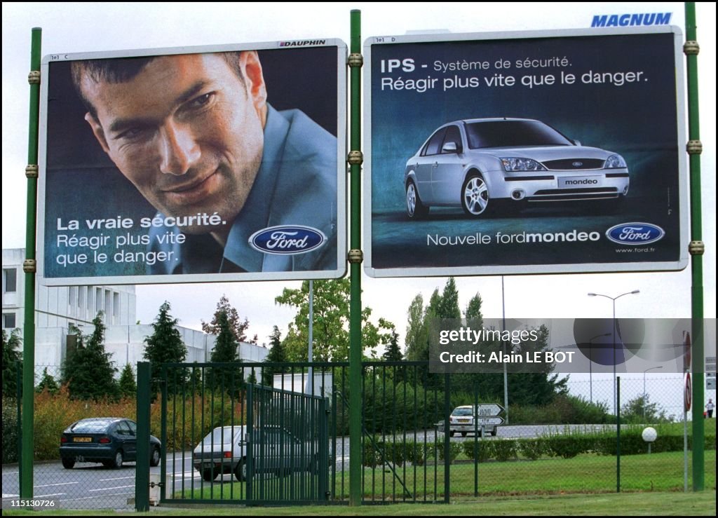 French Soccer Player, Zinedine Zidane In An Advertisement For Ford Automobiles In Nantes, France On October 06, 2001.
