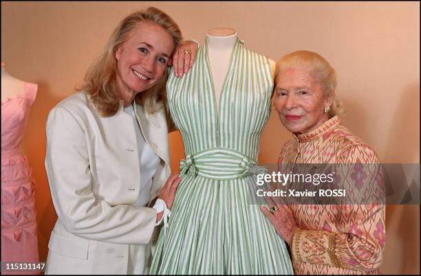 Close up Mrs Carven in France on January 08, 2002 - Mrs Carven with Brigitte Fossey.