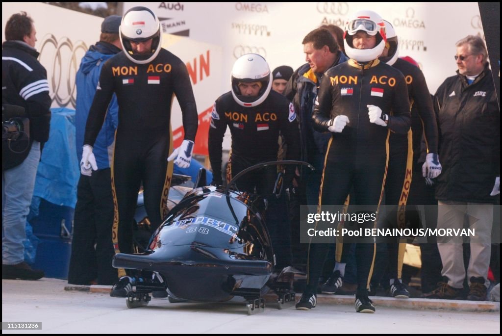 Prince Albert Of Monaco At The World Championship Of Bobsleigh In St Moritz In Saint Moritz, Switzerland On January 13, 2002.