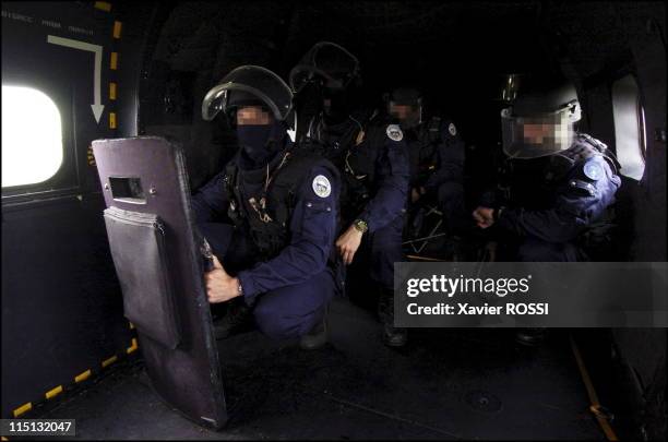 French special forces in France in 2004 - Exercise in Normandy before the celebrations marking the 60th anniversary of the D-Day Allied Landing ....