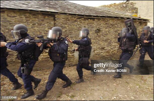 French special forces in France in 2004 - Exercise in Normandy before the celebrations marking the 60th anniversary of the D-Day Allied Landing .