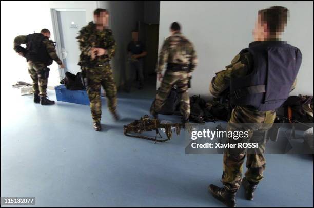 French special forces in France in 2004 - Snipers get ready before storming.