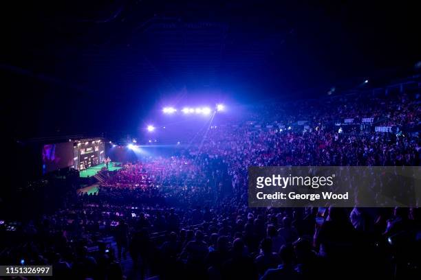 General view of fans during the 2019 Unibet Premier League Darts at First Direct Arena on May 16, 2019 in Leeds, England.